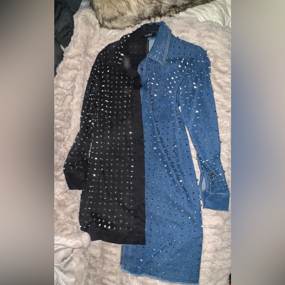 AKIRA Black and Blue Studded Jacket